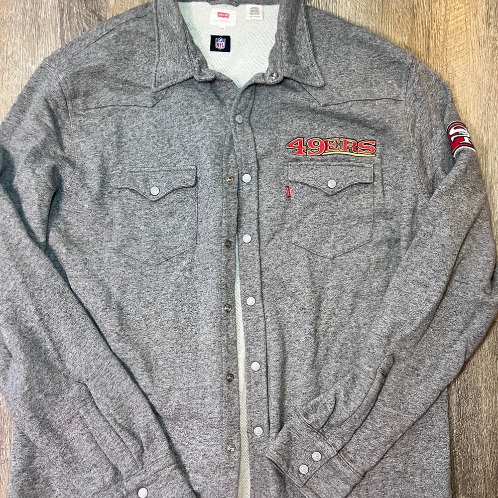 Levi's NFL San Francisco 49ers Shacket - Heather Gray - Men's XXL - Picture 3 of 9